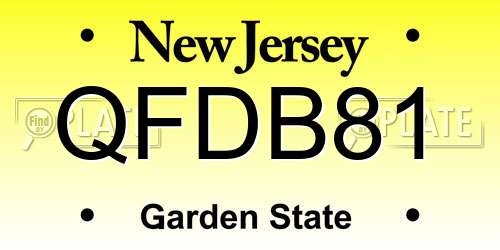 QFDB81 New Jersey License Plate