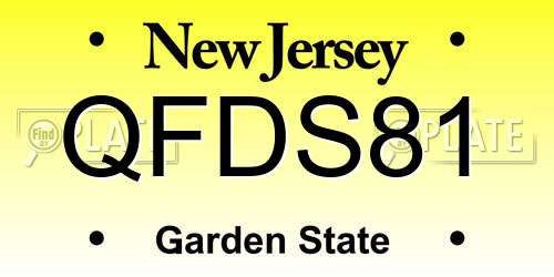 QFDS81 New Jersey License Plate