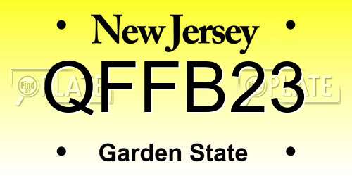 QFFB23 New Jersey License Plate