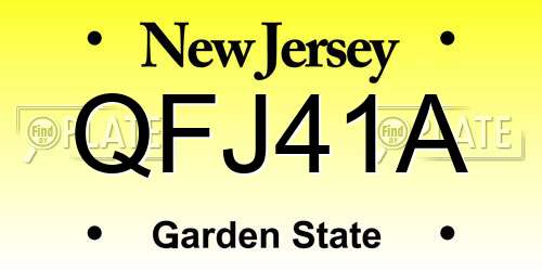 QFJ41A New Jersey License Plate