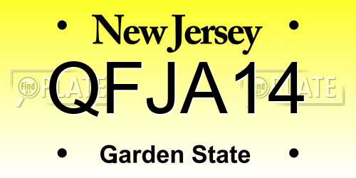 QFJA14 New Jersey License Plate