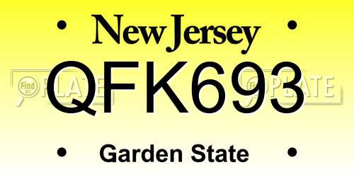 QFK693 New Jersey License Plate
