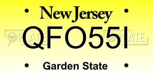QFO55I New Jersey License Plate