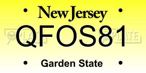 QFOS81 New Jersey License Plate
