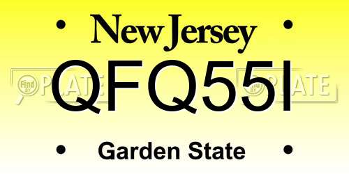 QFQ55I New Jersey License Plate