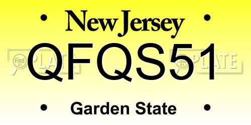 QFQS51 New Jersey License Plate