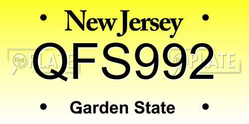 QFS992 New Jersey License Plate