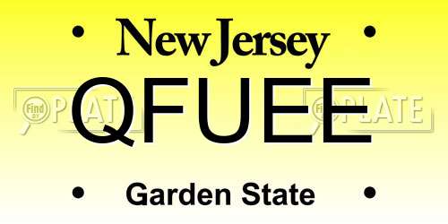 QFUEE New Jersey License Plate