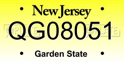 QG08051 New Jersey License Plate