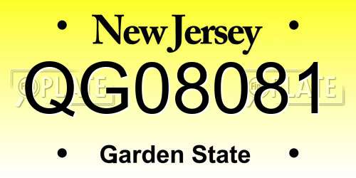 QG08081 New Jersey License Plate