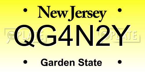 QG4N2Y New Jersey License Plate