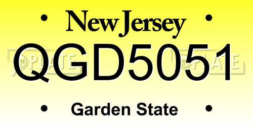 QGD5051 New Jersey License Plate