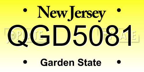 QGD5081 New Jersey License Plate