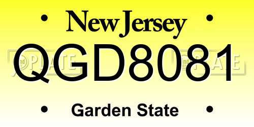 QGD8081 New Jersey License Plate