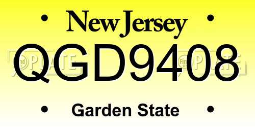 QGD9408 New Jersey License Plate