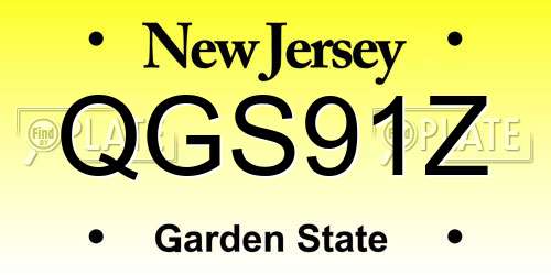 QGS91Z New Jersey License Plate