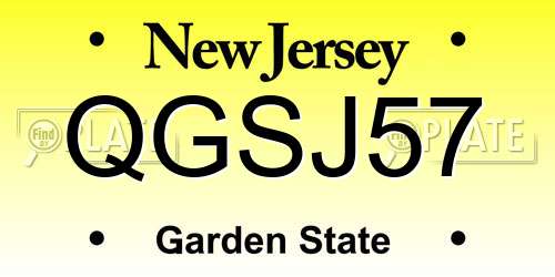 QGSJ57 New Jersey License Plate