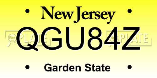 QGU84Z New Jersey License Plate