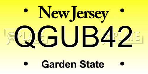 QGUB42 New Jersey License Plate