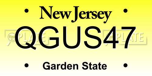 QGUS47 New Jersey License Plate