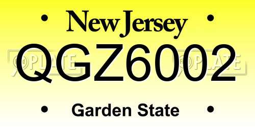 QGZ6002 New Jersey License Plate