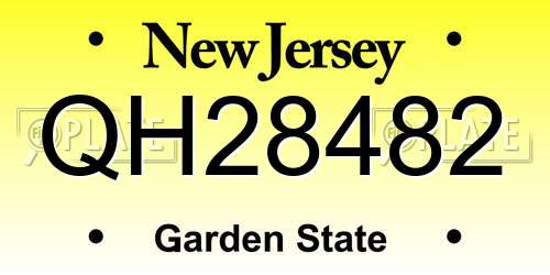 QH28482 New Jersey License Plate