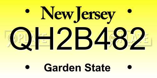 QH2B482 New Jersey License Plate