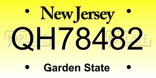 QH78482 New Jersey License Plate