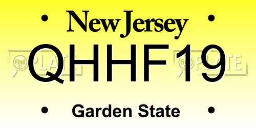 QHHF19 New Jersey License Plate