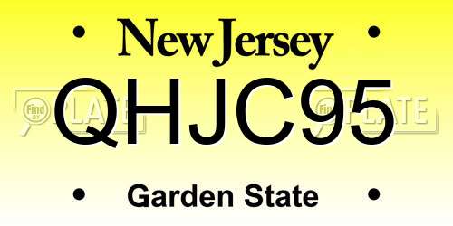 QHJC95 New Jersey License Plate