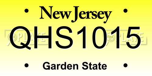 QHS1015 New Jersey License Plate