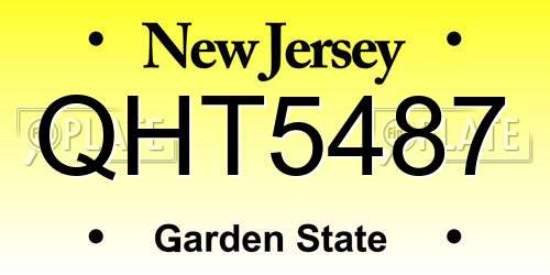 QHT5487 New Jersey License Plate