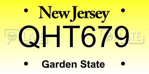 QHT679 New Jersey License Plate