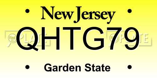 QHTG79 New Jersey License Plate