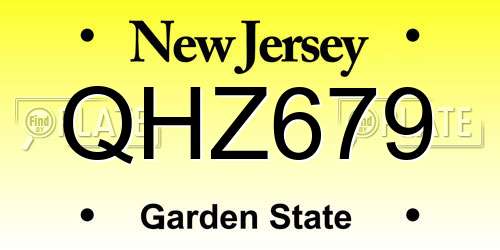 QHZ679 New Jersey License Plate