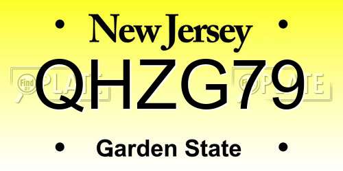 QHZG79 New Jersey License Plate