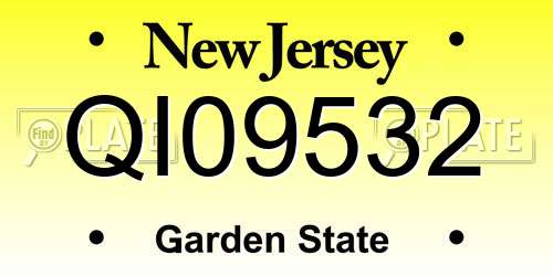 QI09532 New Jersey License Plate