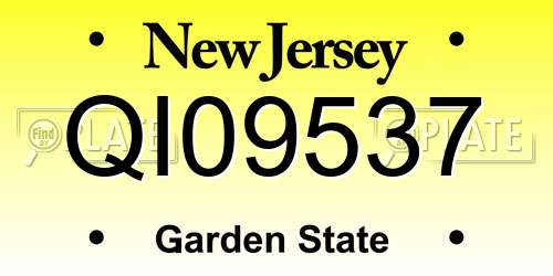 QI09537 New Jersey License Plate