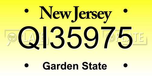QI35975 New Jersey License Plate