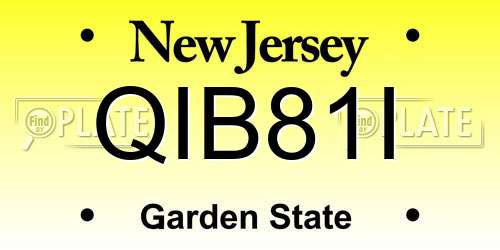 QIB81I New Jersey License Plate