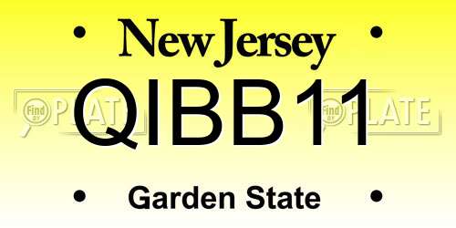 QIBB11 New Jersey License Plate