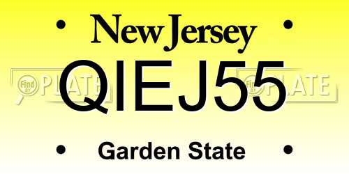 QIEJ55 New Jersey License Plate