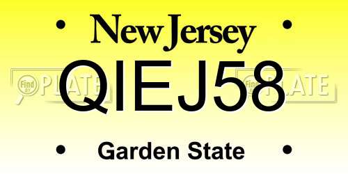 QIEJ58 New Jersey License Plate