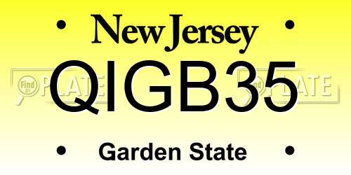 QIGB35 New Jersey License Plate