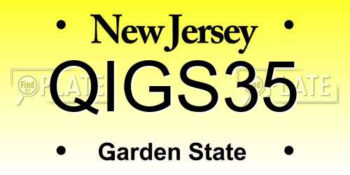 QIGS35 New Jersey License Plate