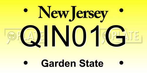 QIN01G New Jersey License Plate