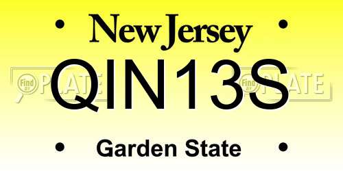QIN13S New Jersey License Plate