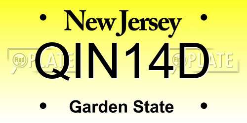 QIN14D New Jersey License Plate