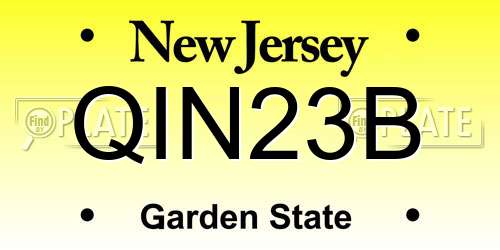 QIN23B New Jersey License Plate