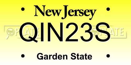 QIN23S New Jersey License Plate